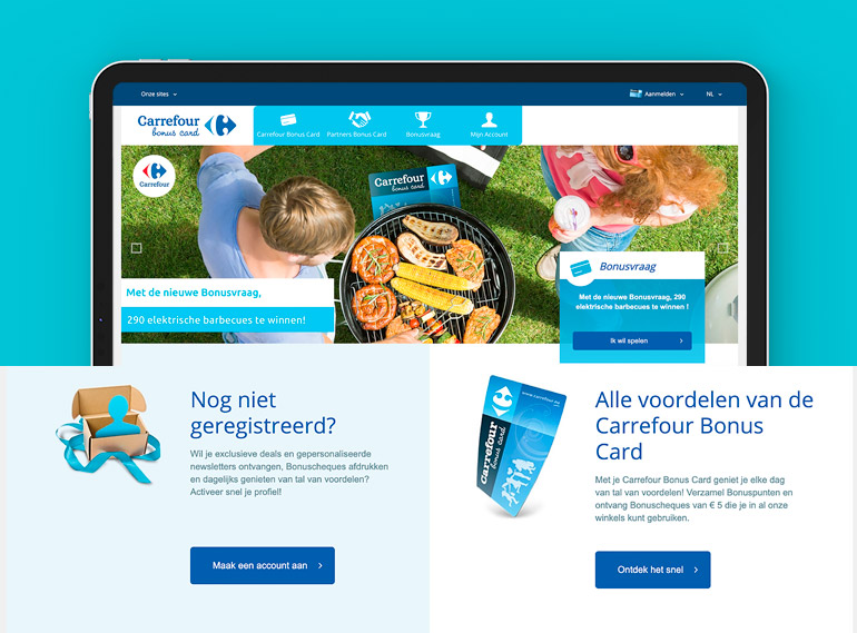 Carrefour tablet, home page, case study