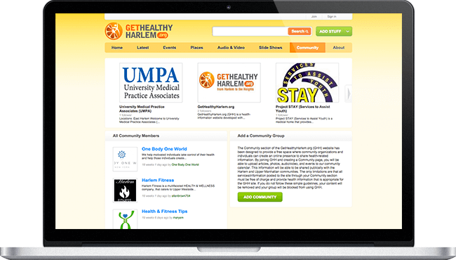 Drupal, Get Healthy Harlem