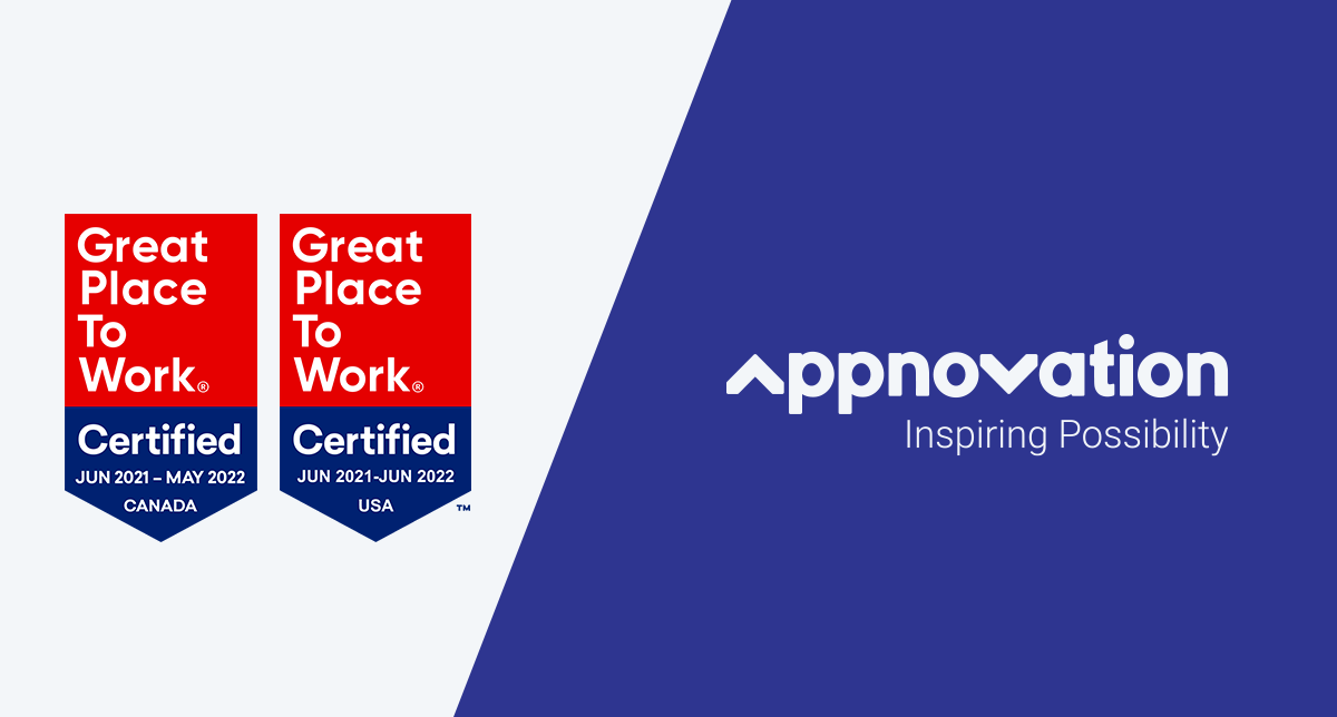 Appnovation Certified as a Great Place to Work® in Canada and the U.S.