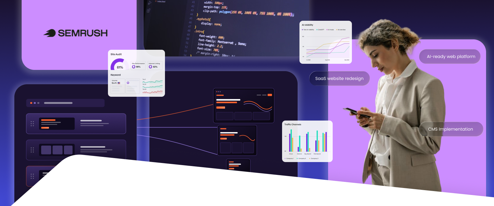 Appnovation helped Semrush unify its design and engineering foundations, replatform onto a new CMS, and establish a scalable system.