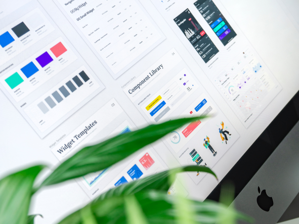 A global pharma leader - image of screen showing how brand colours, fonts and more are being organized.