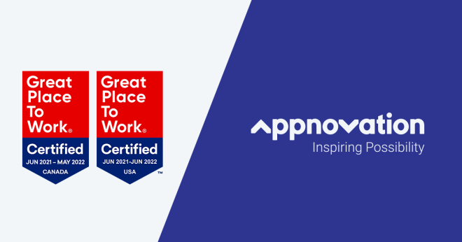 Appnovation Certified as a Great Place to Work® in Canada and the U.S.